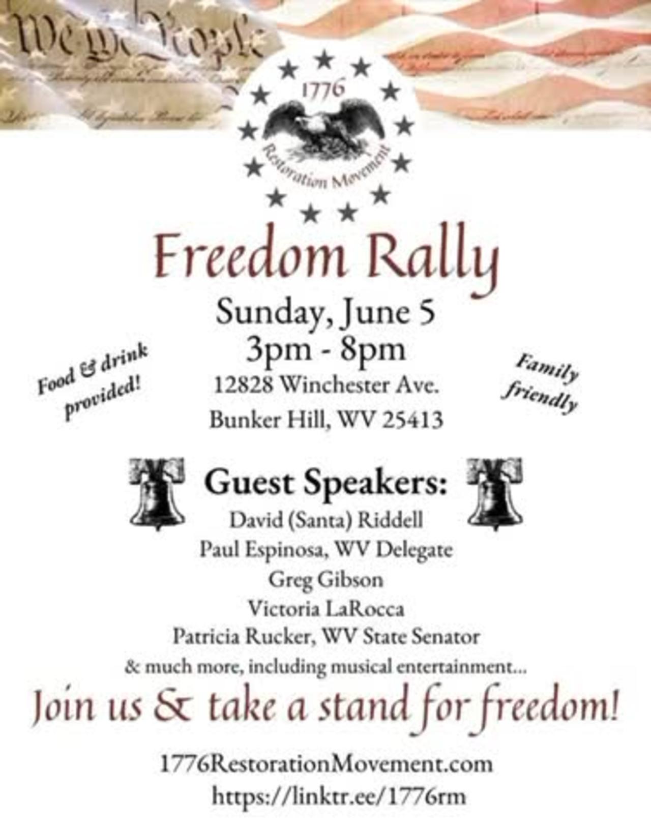 Live - 1776 Restoration Movement - Freedom Rally - Bunker Hill