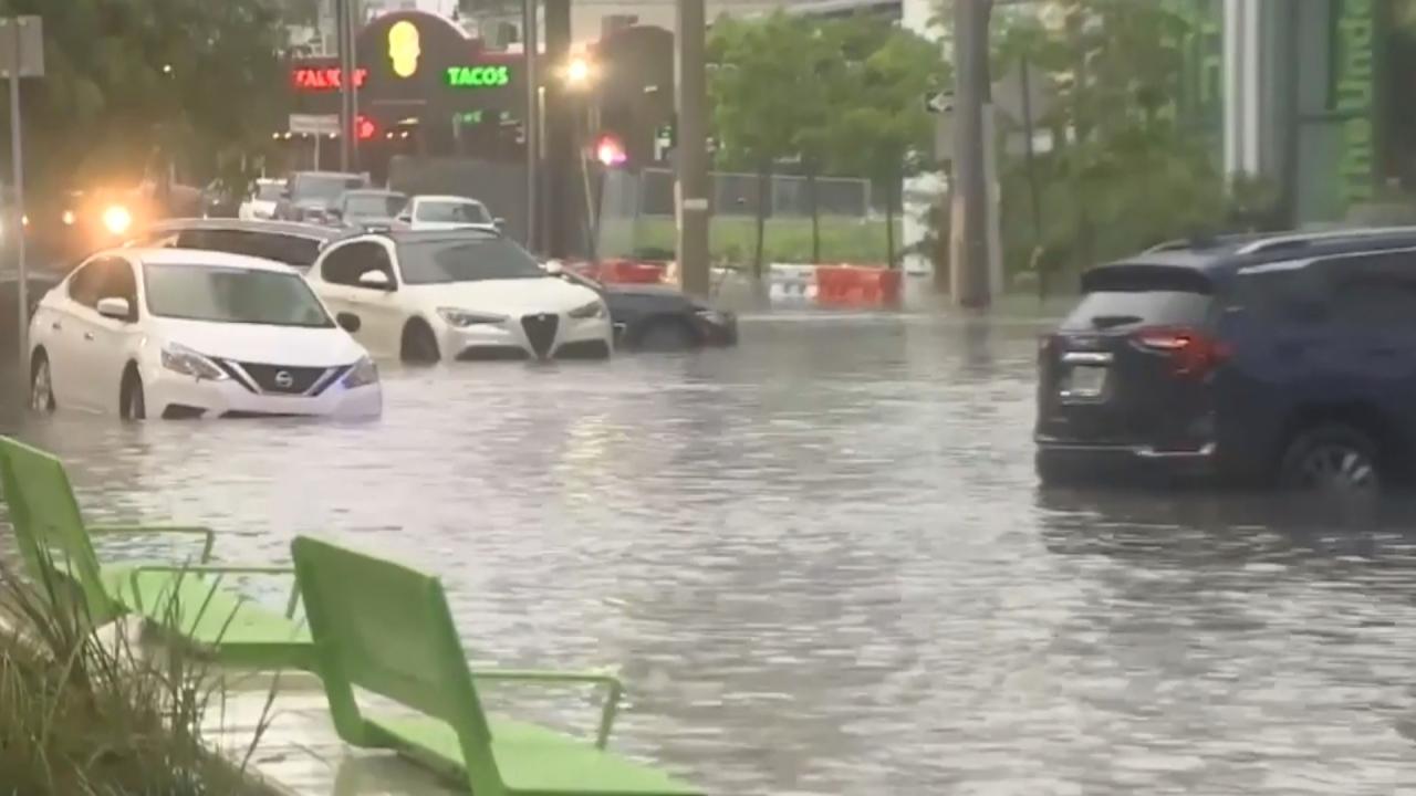 Cars underwater as 'Tropical Storm Alex' washes over Florida