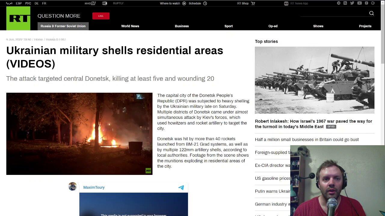 Ukrainian military shells residential areas