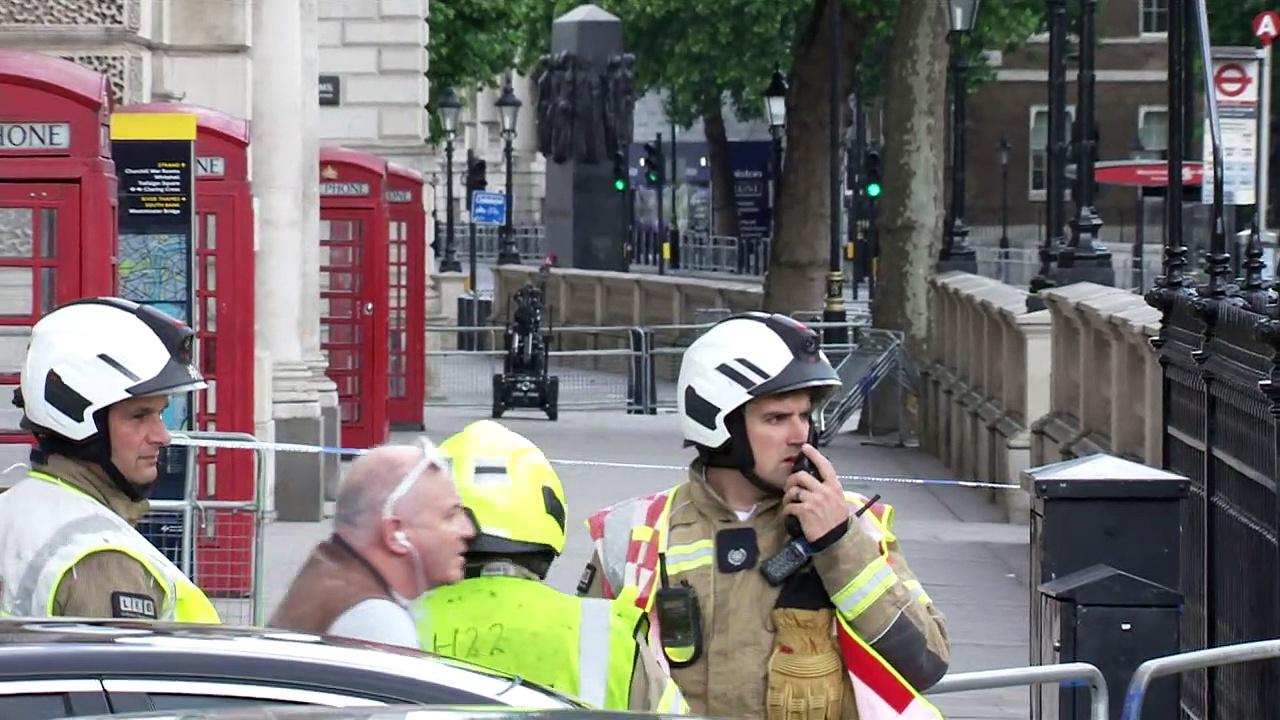 Police conduct controlled explosion of package in Whitehall