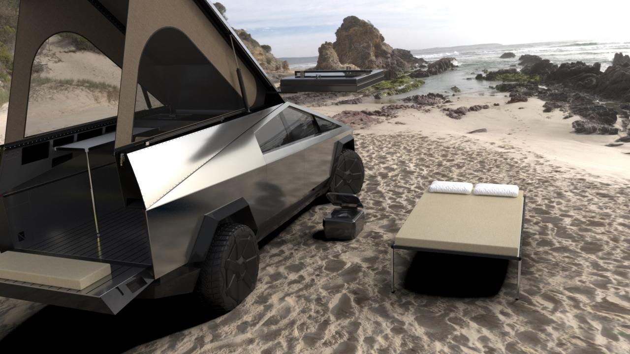 Clever add-on turns Tesla's Cybertruck into a stylish camper