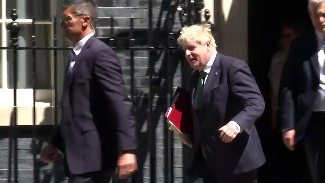 Boris Johnson departs for PMQs