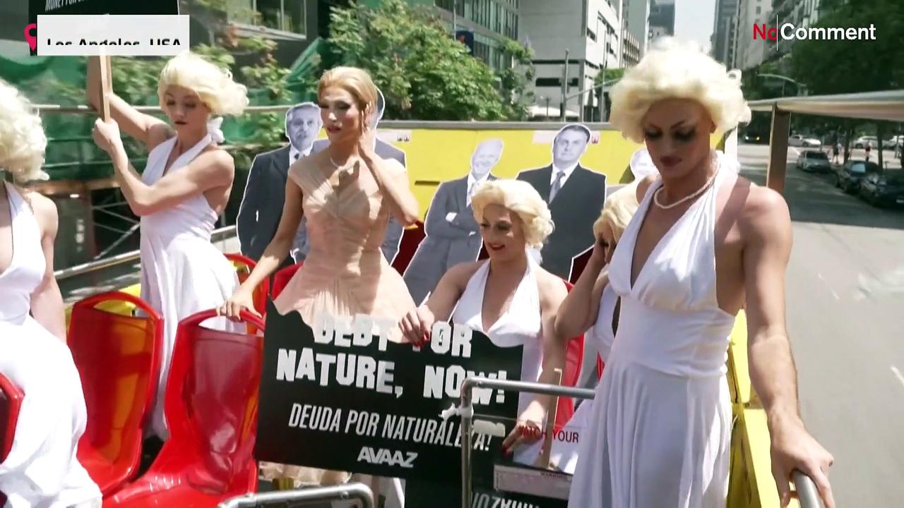 Marilyn Monroe drag queens call on presidents to act on climate change