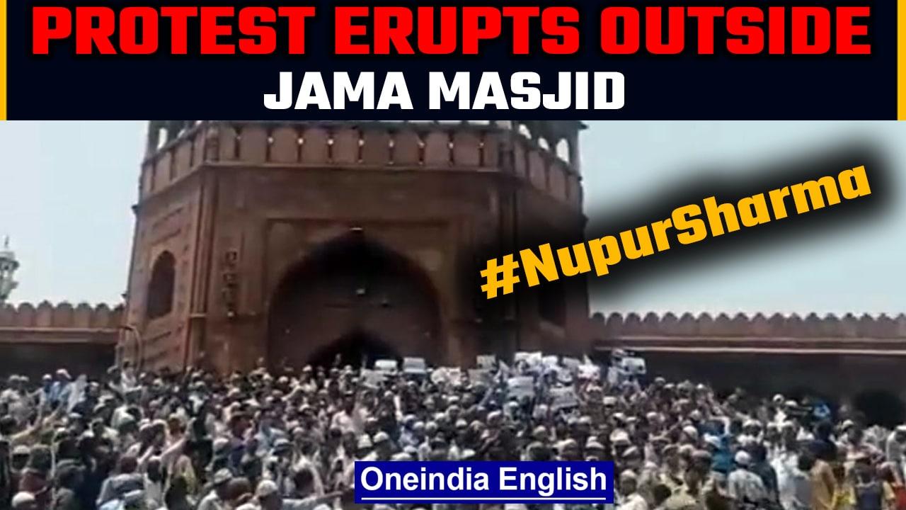 Protests erupt outside Jama Masjid demanding Nupur Sharma's arrest | Oneindia News *news