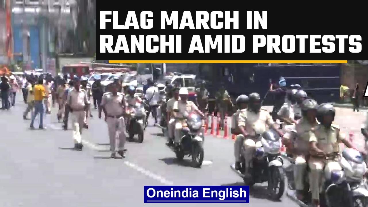 Ranchi: Police & RAF conduct flag march amid protests, security bolstered | Oneindia News *News