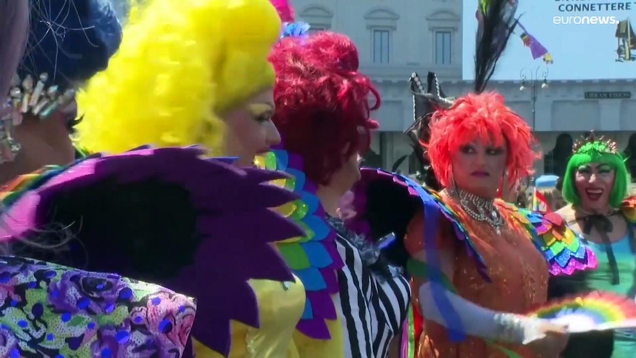 Tens of thousands gather in Rome for the return of Pride celebrations