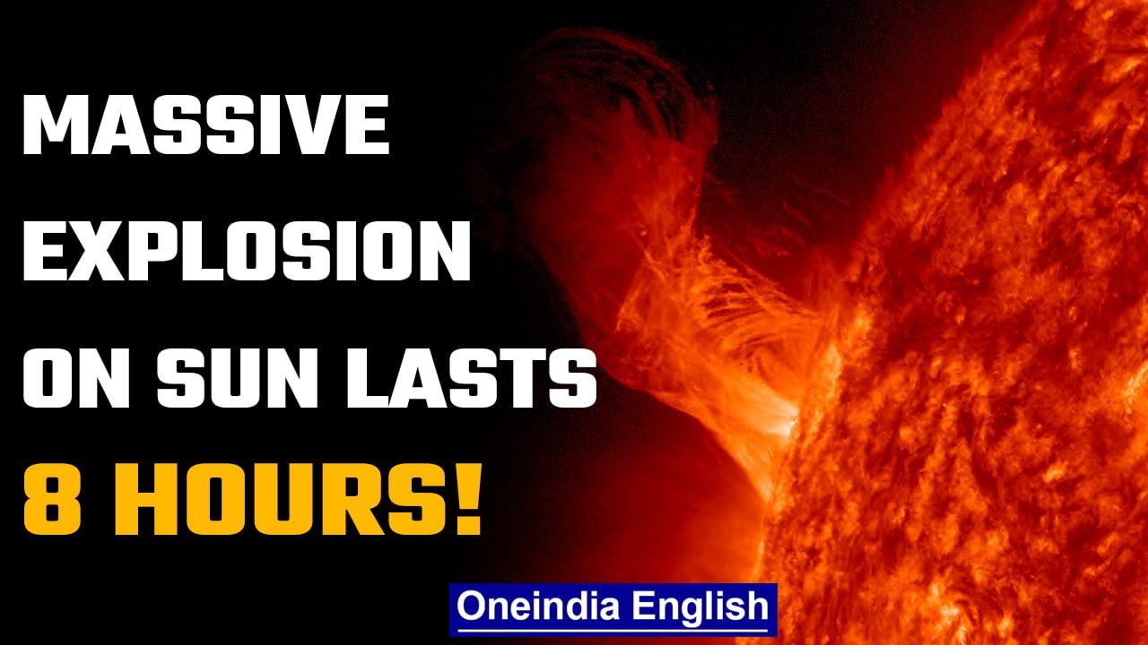 Sun explodes with a massive solar flare that lasted eight hours | Watch | Oneindia News *Space