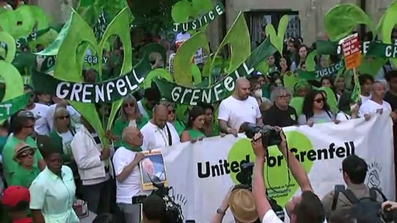 Silent march held to mark five years since Grenfell fire