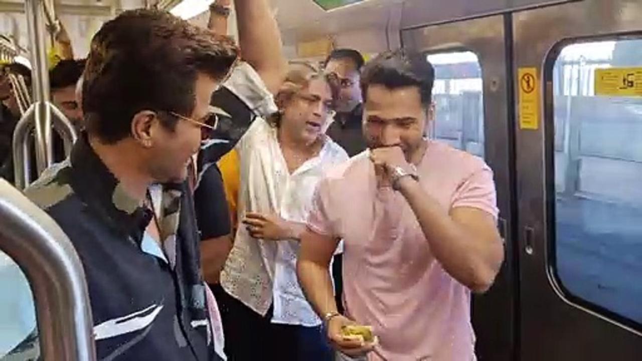 Varun, Kiara, Anil hop onto Mumbai Metro for 'JugJugg Jeeyo' promo