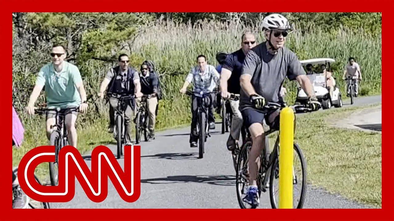 New video shows moment Biden fell riding bike. White House says he’s ‘fine’