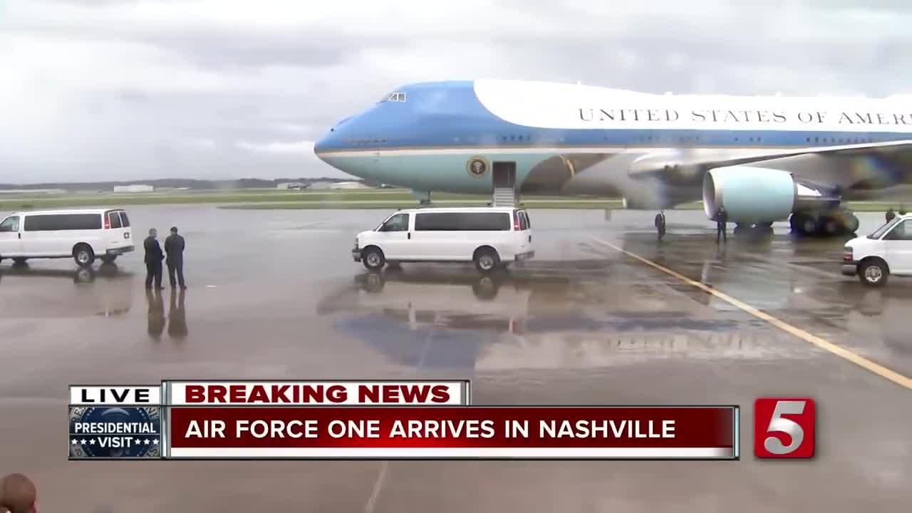 President Trump Lands In Nashville