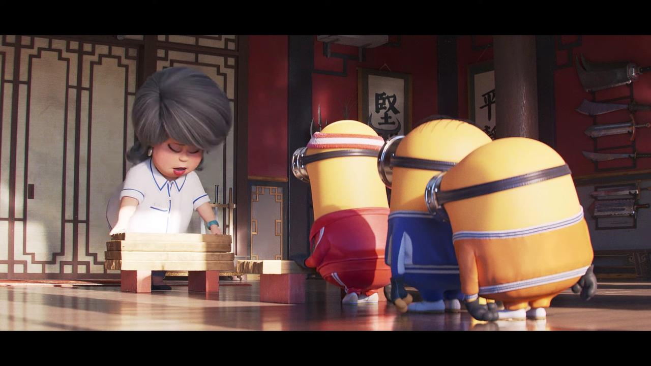 Minions The Rise of Gru Movie Clip - Minions Try to Break a Board with their Heads