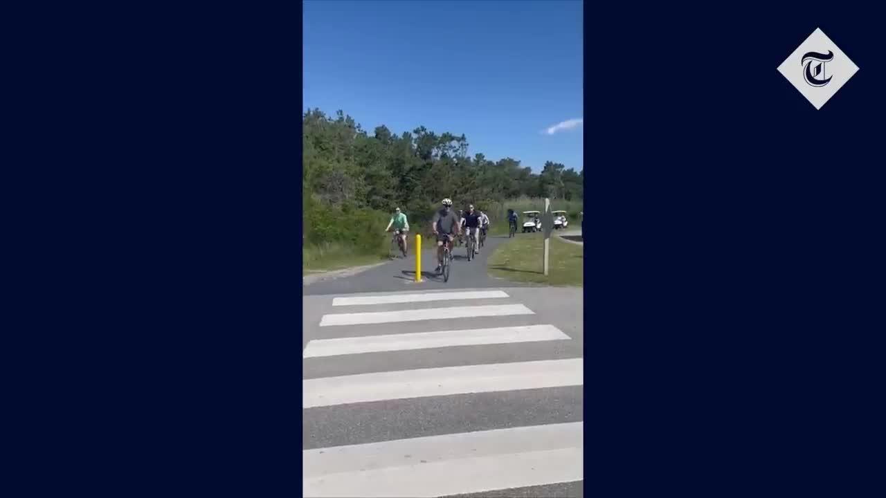 President Joe Biden fall off bike during Delaware ride with firs lady