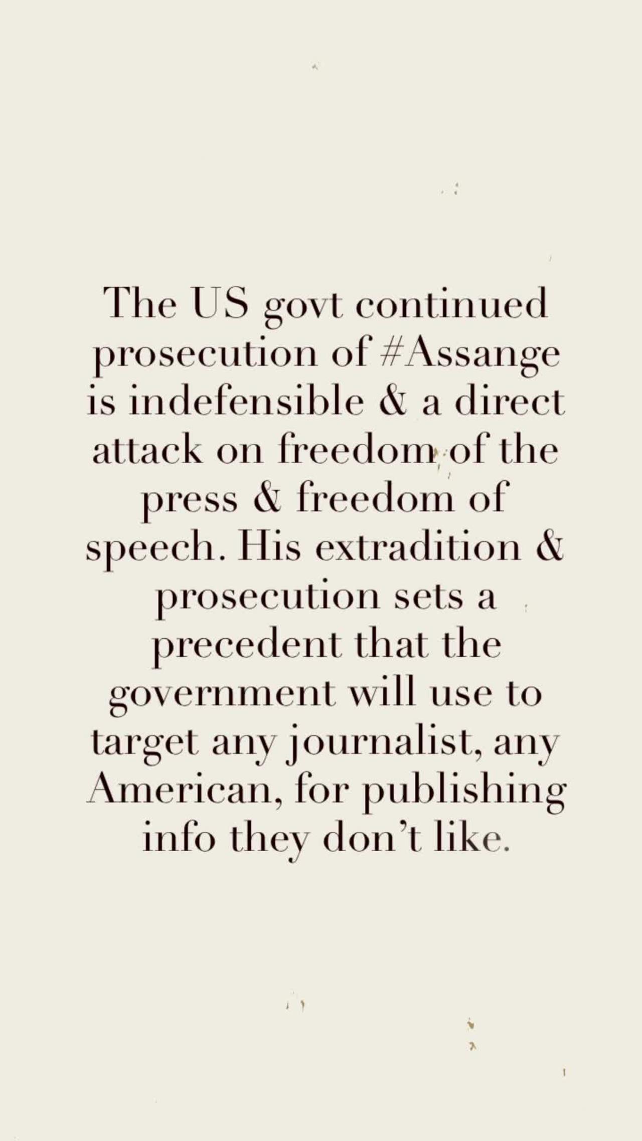 US govt continued prosecution of Assange is indefensible