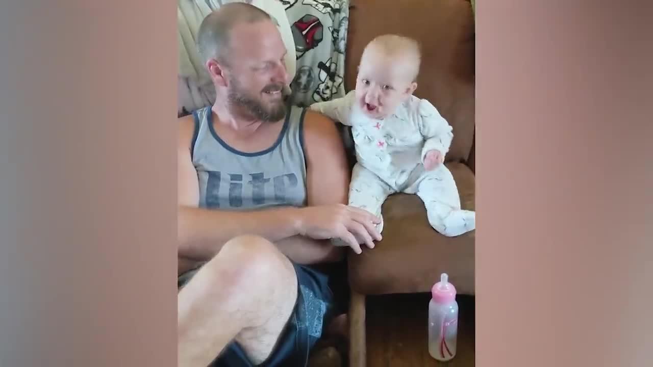 Cute baby And hilarious Dad's// funny moments