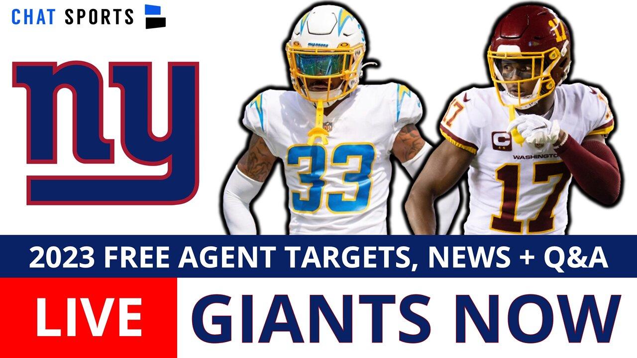 NY Giants News, Rumors, 2023 Free Agent Targets Ft. Terry McLaurin, Derwin James | LIVE