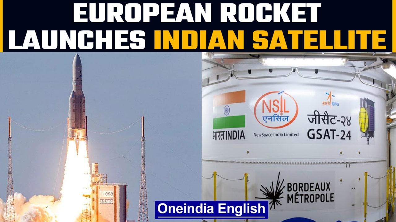 Europe's Ariane-5 rocket launches India's GSAT-24 satellite from French Guiana | Oneindia News*Space