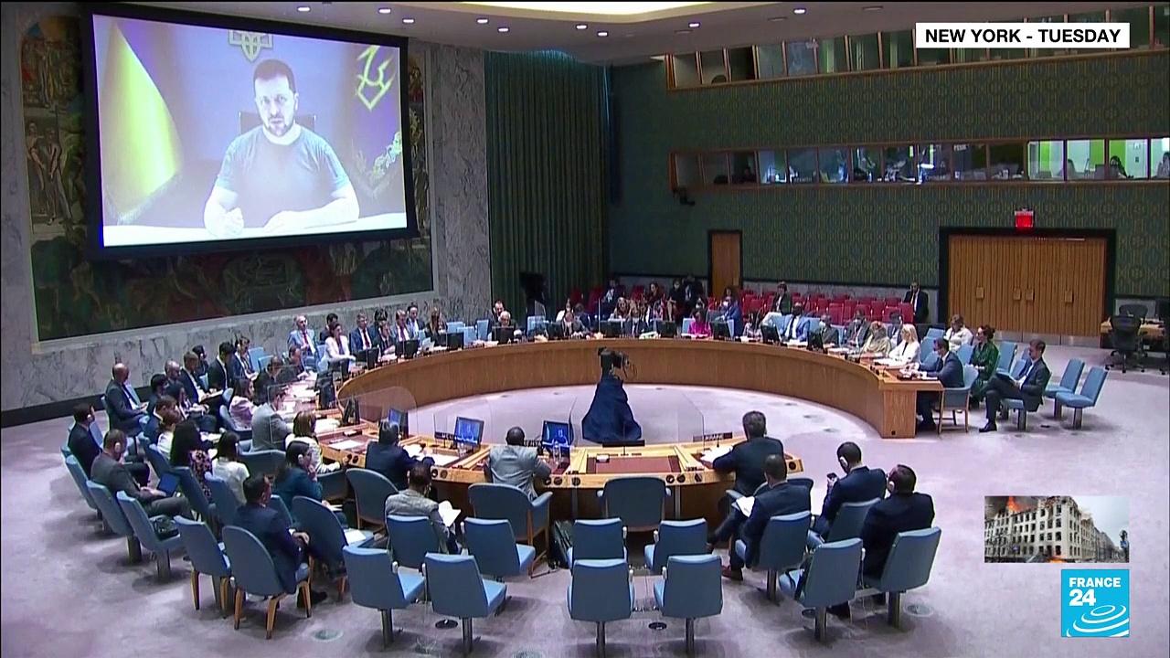 Zelensky demands UN acts over 'terrorist state' Russia