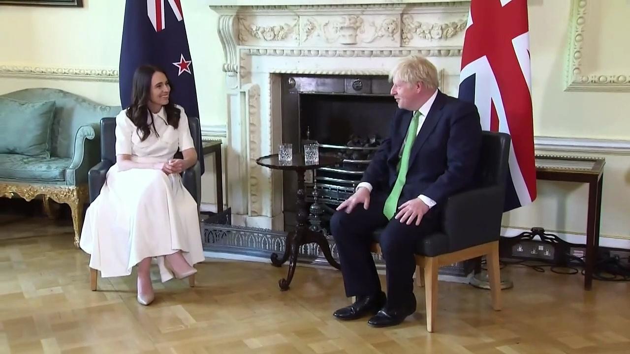 Jacinda Ardern joins Boris Johnson at Downing Street