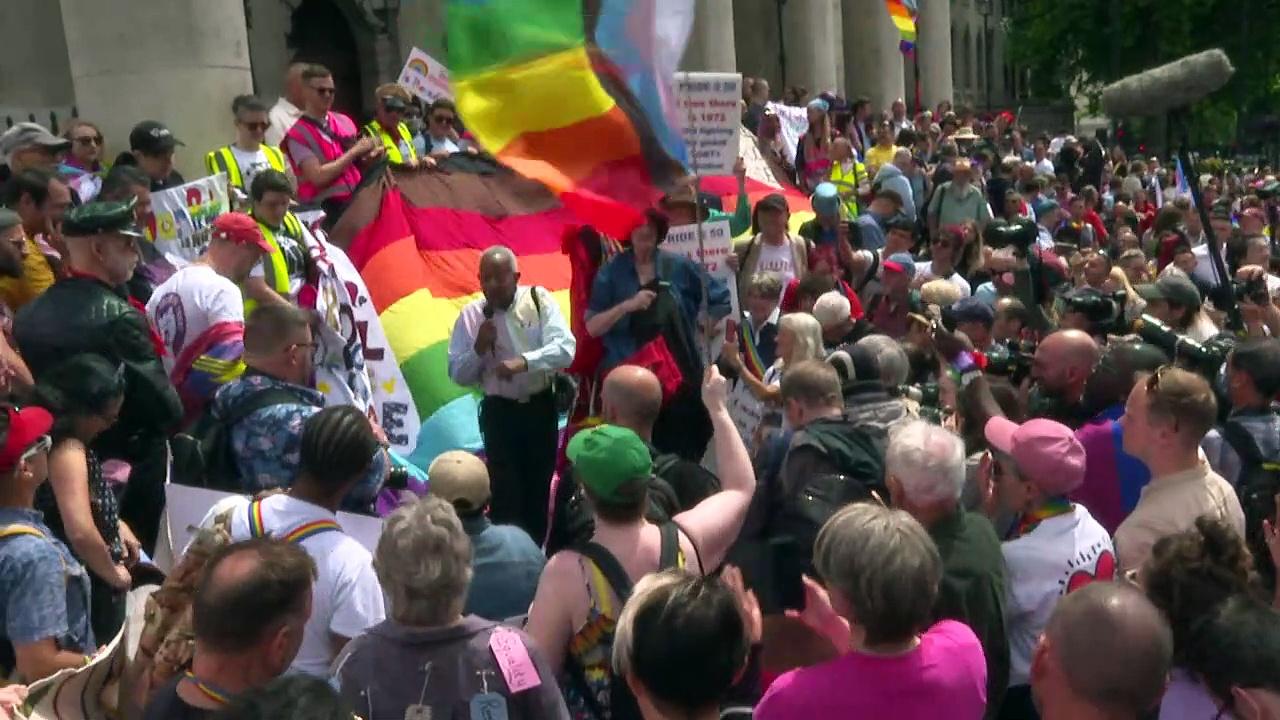 UK’s first Pride marchers return 50 years on