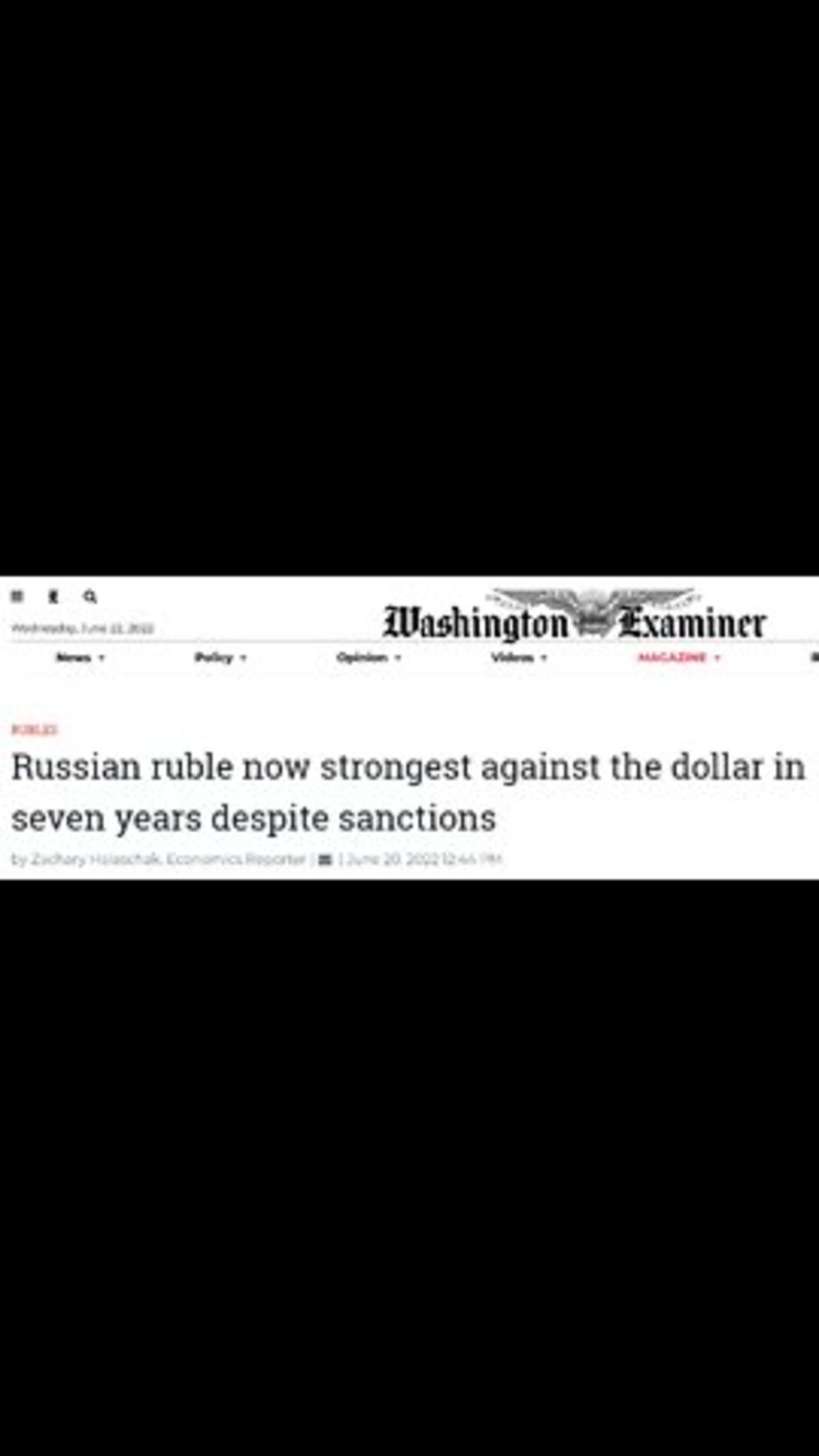 Russian Ruble vs the US Dollar