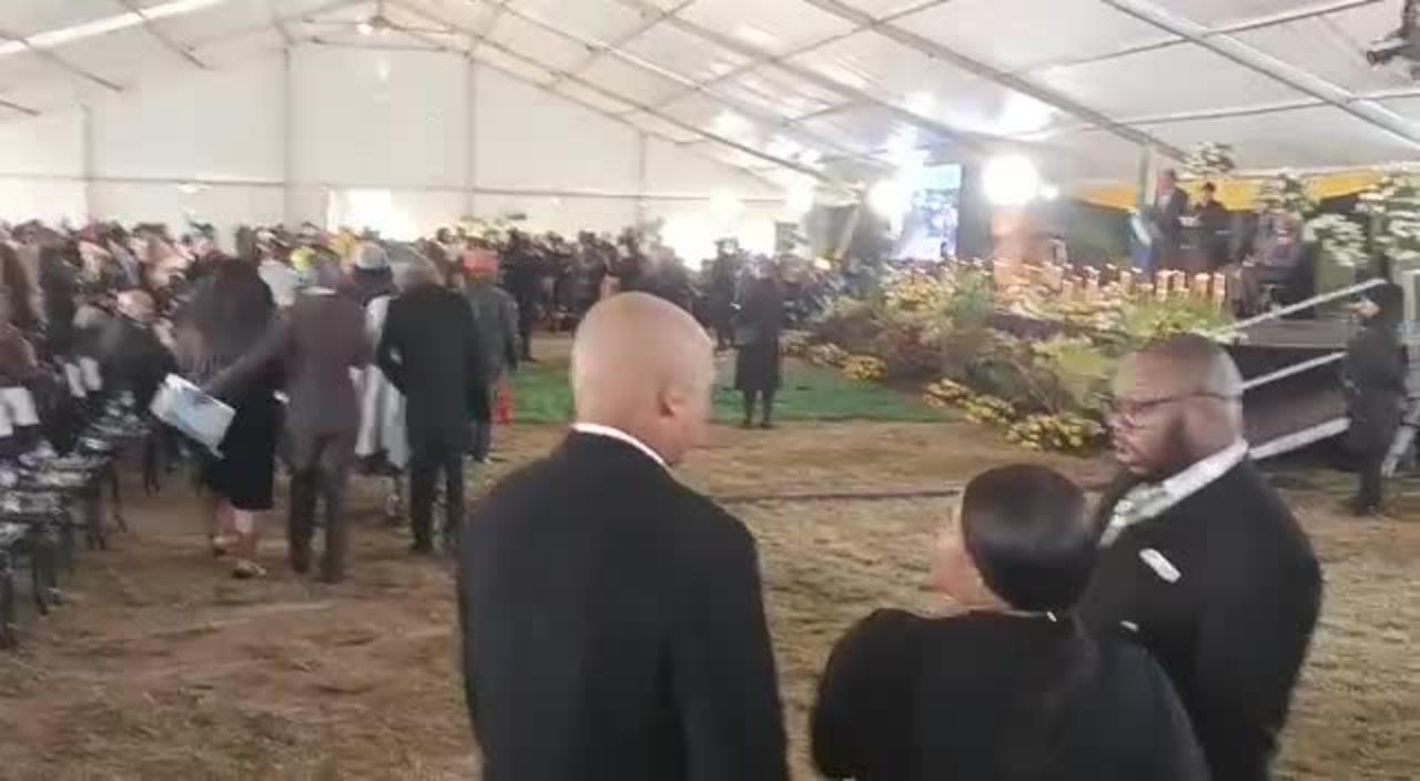 Funeral: Inside the gigantic marquee