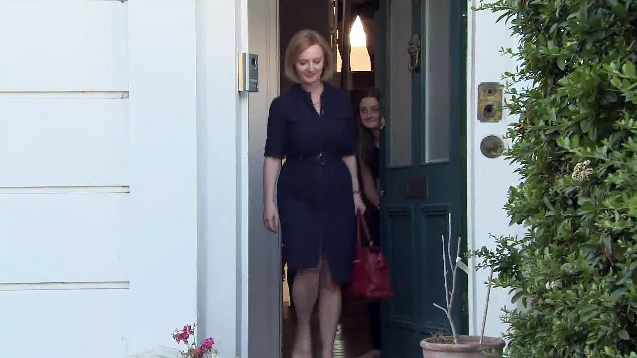 Liz Truss questioned on leadership candidacy outside home