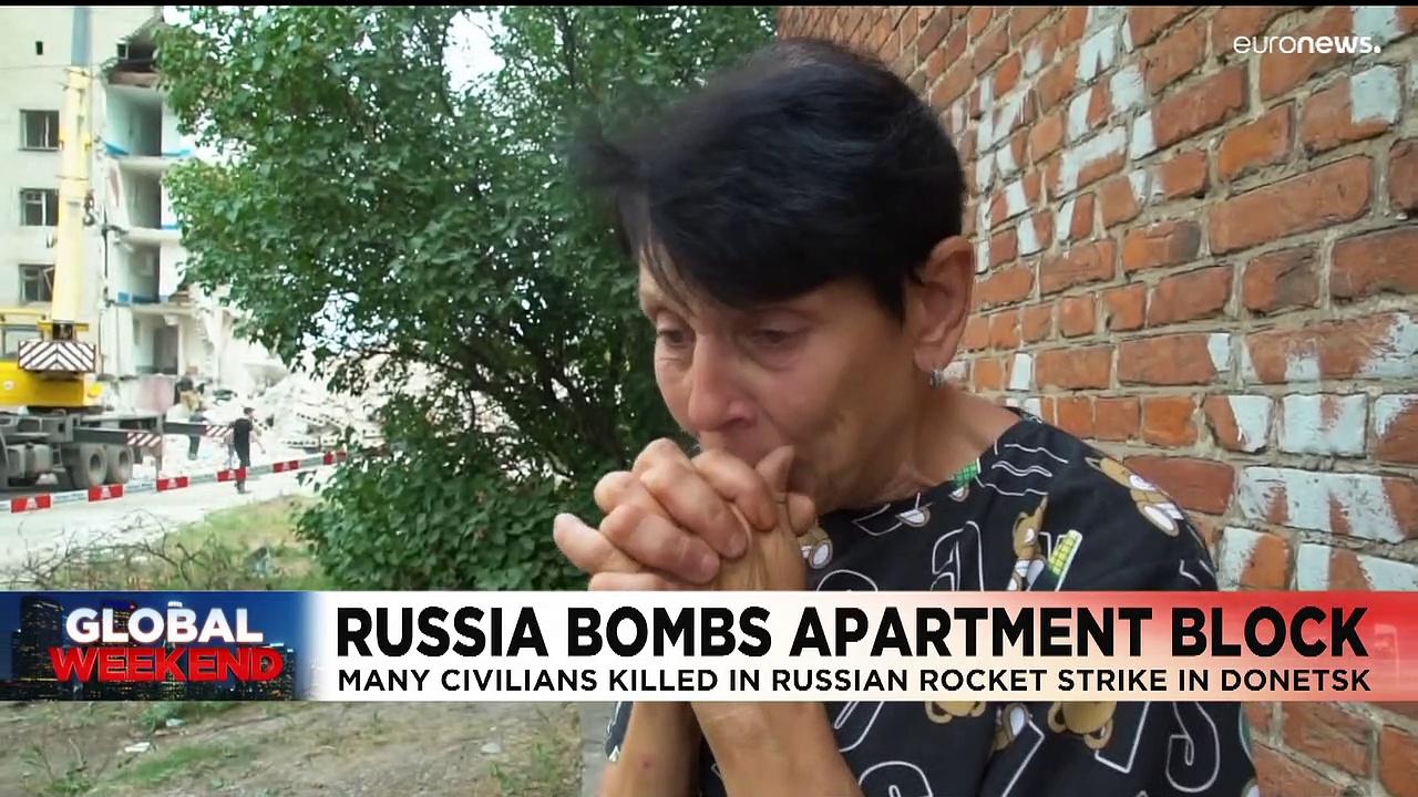Ukraine war: Fifteen dead and two dozen trapped in Donetsk flats hit by Russian rockets