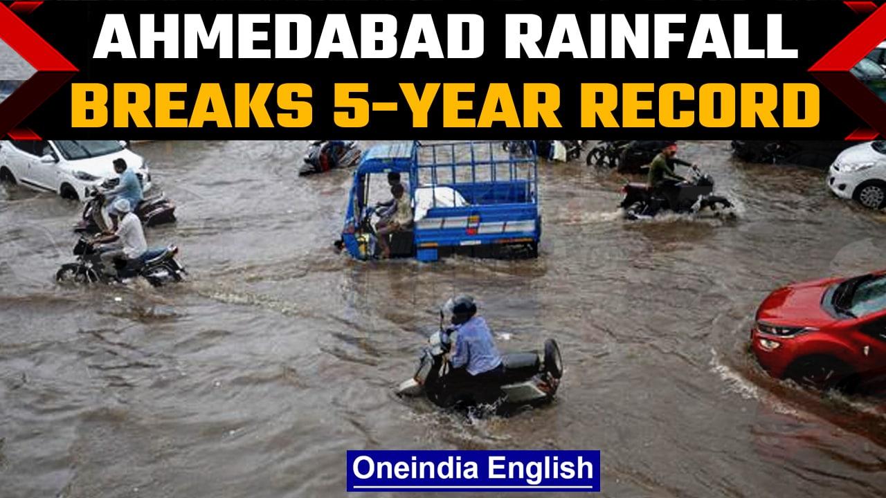 Gujarat rains: Ahmedabad battered with 5-year high, 115mm-plus rain in 3 hours | Oneindia News*News