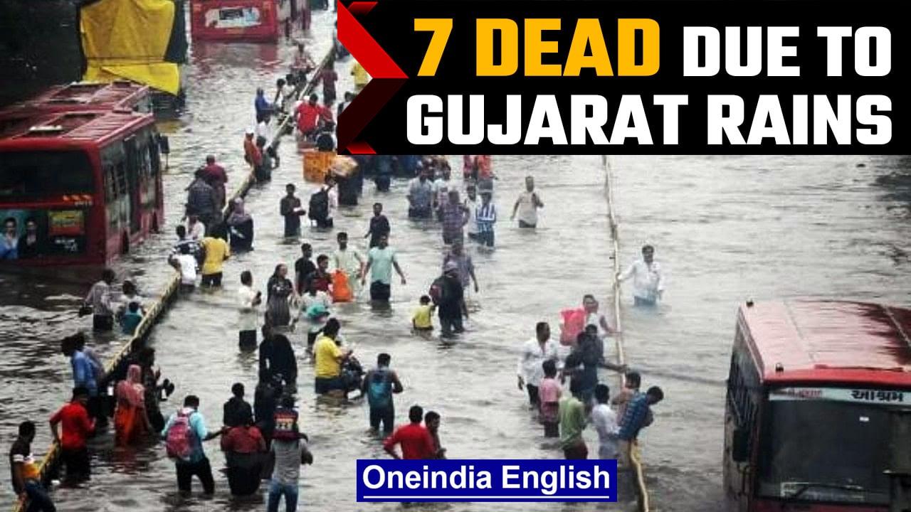 Gujarat rains: At least 7 dead due to flood-like situation in many areas | Oneindia News*News