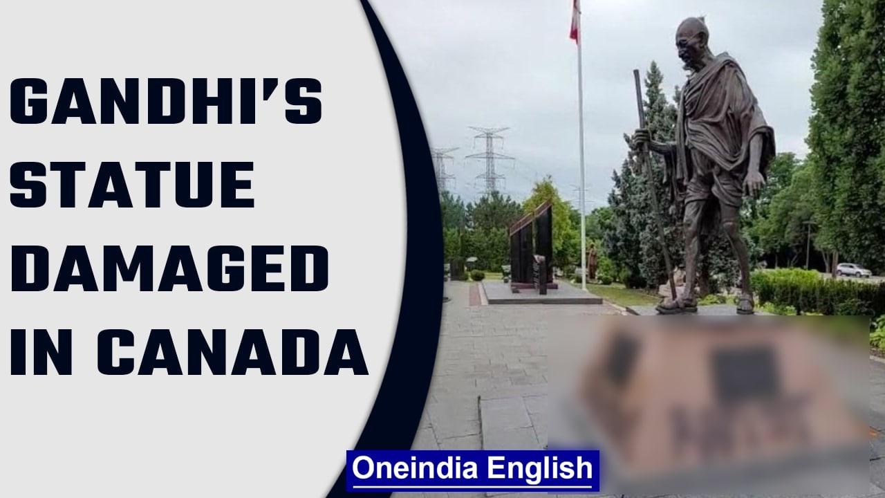 Mahatma Gandhi’s statue in Canada damaged, India calls it ‘Hate Crime’ | Oneindia News *News