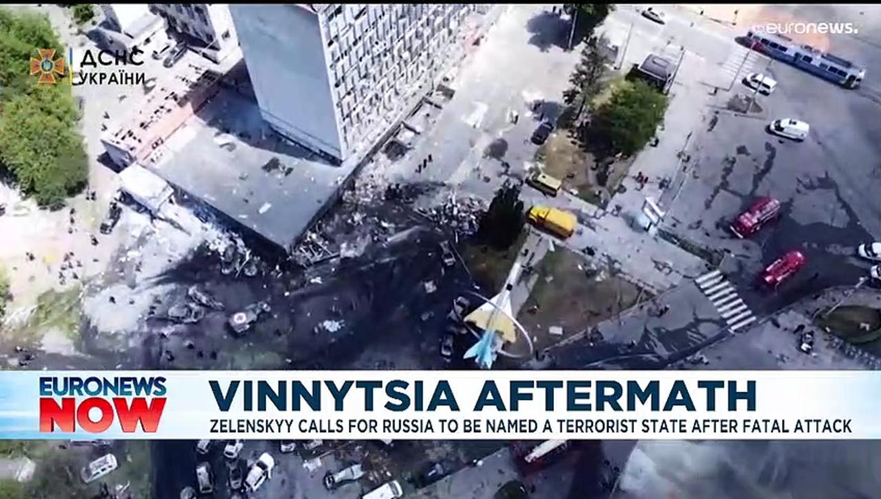 Rescue teams search for Vinnytsia survivors after deadly missile attack