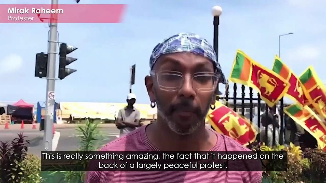 Sri Lanka protesters withdraw as country's regime crumbles