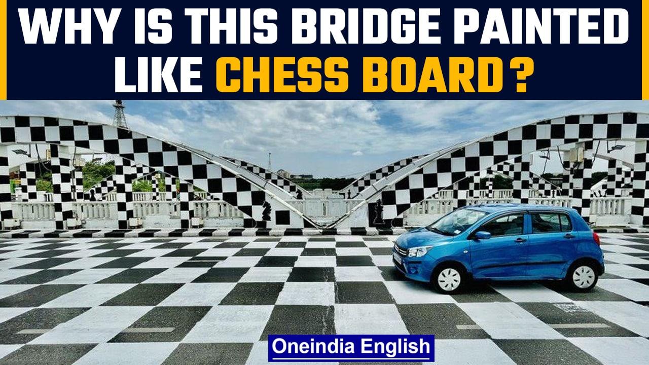 Chennai’s Napier Bridge painted in Chessboard color ahead of Olympiad 2022 | Oneindia News *News
