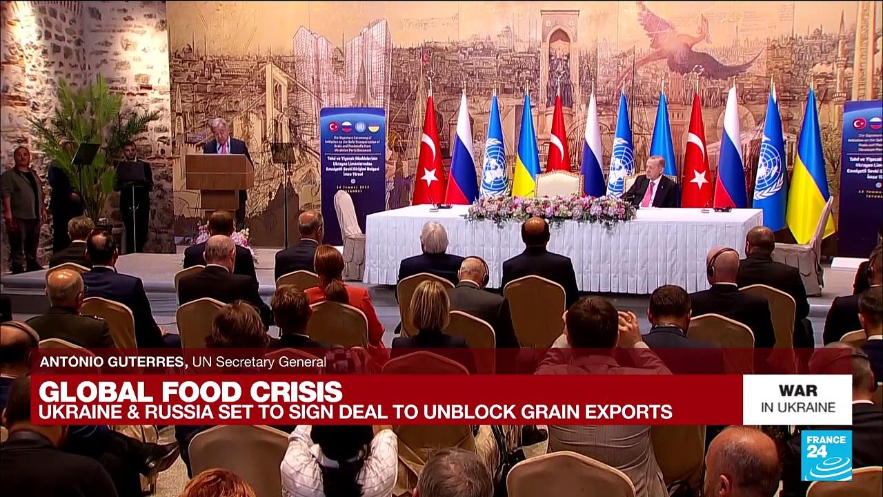 REPLAY: UN chief says Ukraine-Russia grain export deal 'an agreement for the world'