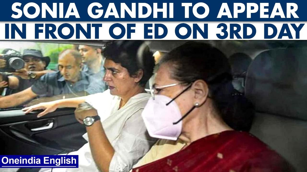 Sonia Gandhi to be questioned by ED for the 3rd day in National Herald case | Oneindia News *News