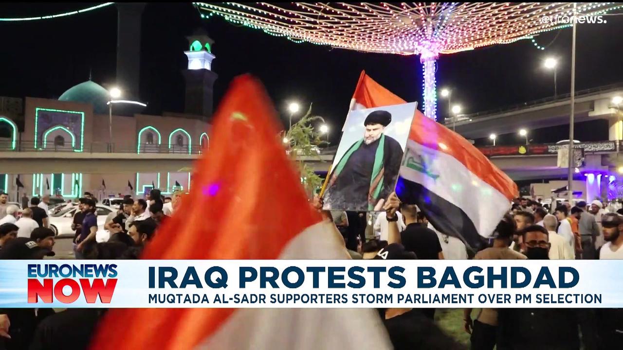 Al-Sadr followers protest in Iraq's parliament against Iran-backed PM candidate