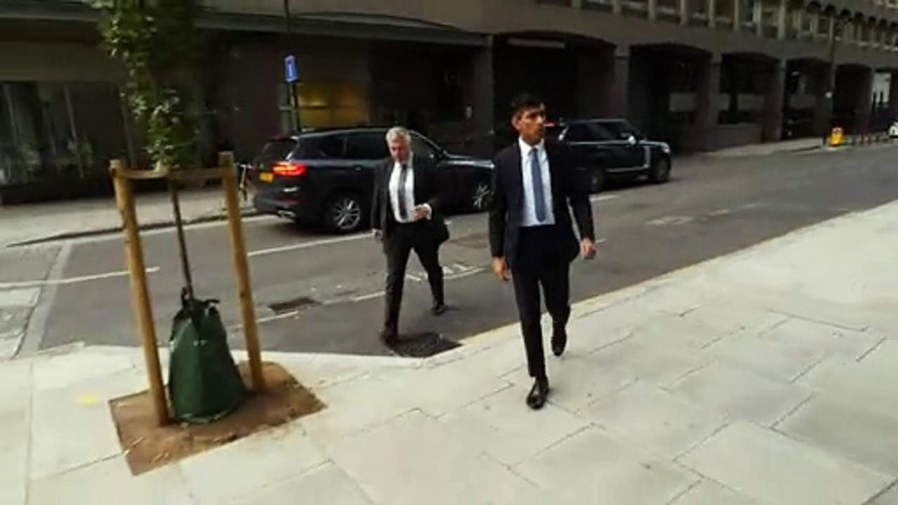 Rishi Sunak arrives at ITN for Andrew Neil interview