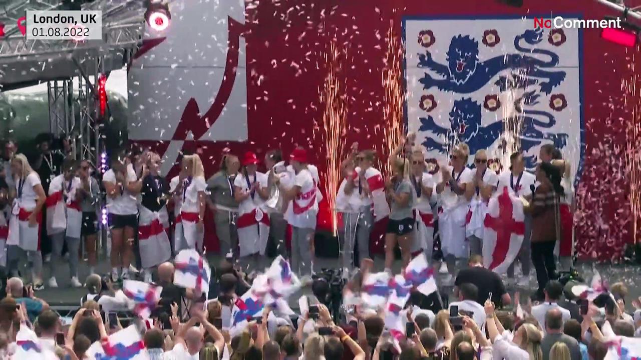 England celebrates women's Euro 2022 victory