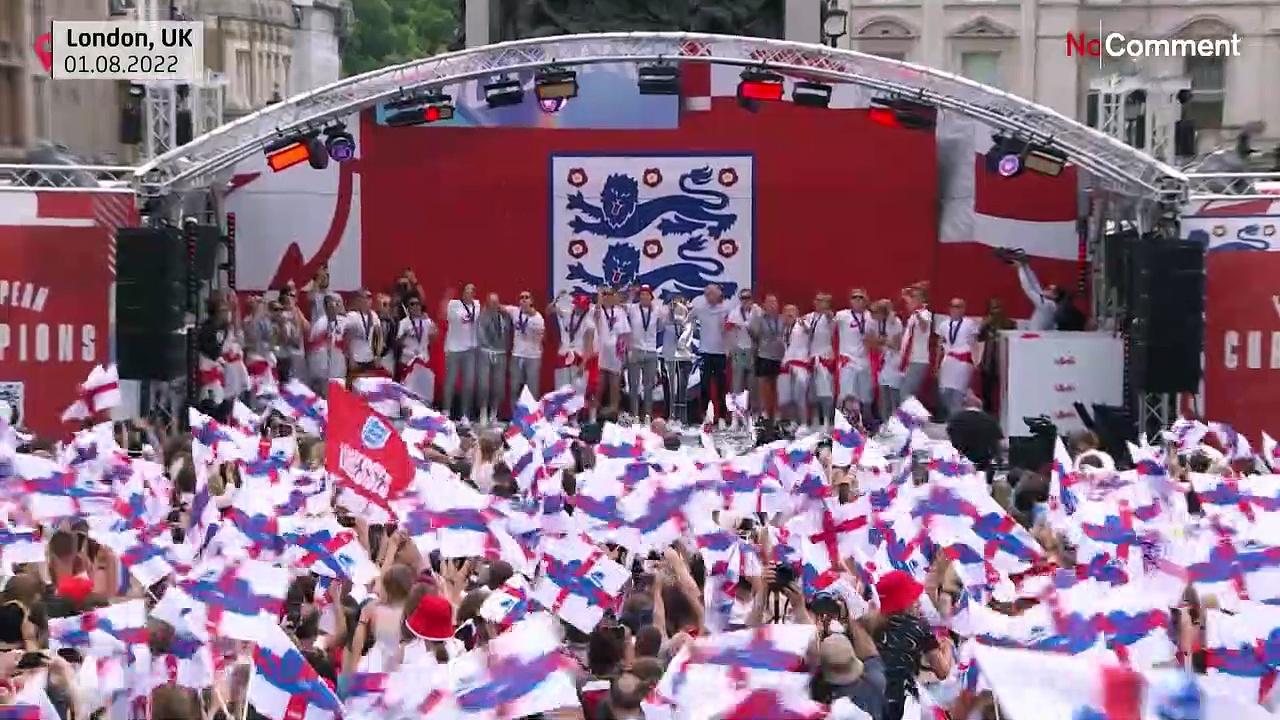 England's 'Lionesses' of football celebrated in London