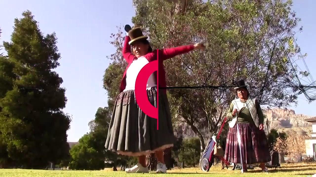Indigenous Aymara women play golf in Bolivia