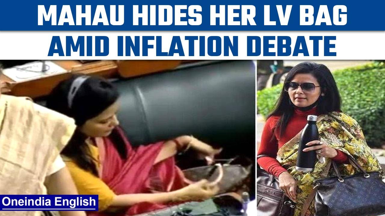 TMC leader Mahua Moitra hides her Louis Vuitton bag amid inflation debate | Oneindia news *Politics