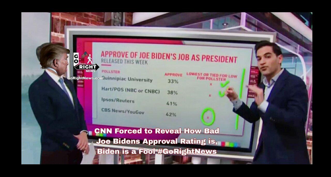 CNN Forced to Reveal How Bad Joe Bidens Approval Rating is, Biden is a Fool #GoRightNews