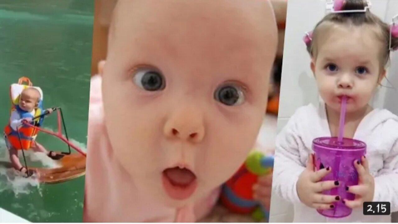 Cute baby caught on camera 🤣🤣