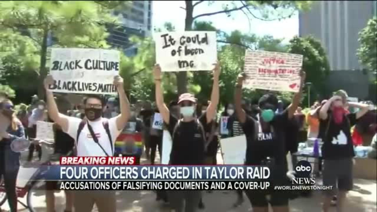 4 officers charged in the raid that resulted to the death of Breonna Taylor