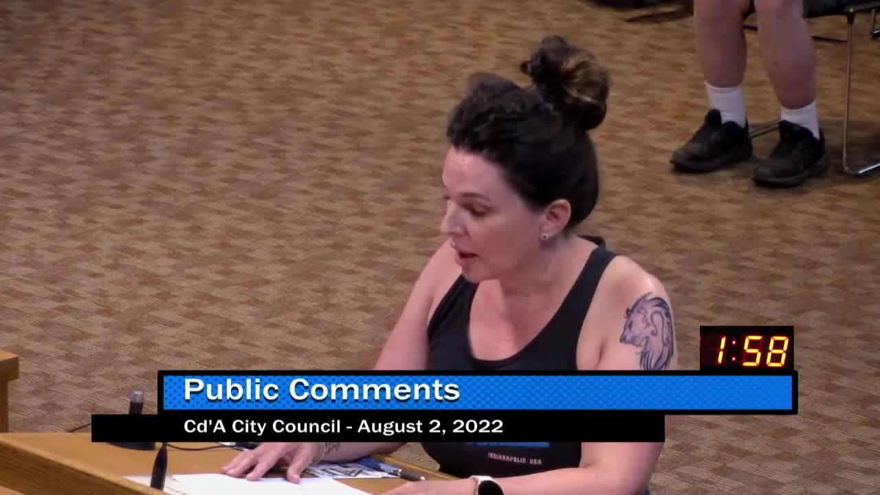 Megan - Public Comment at the 8/2/22 CD City Council Meeting