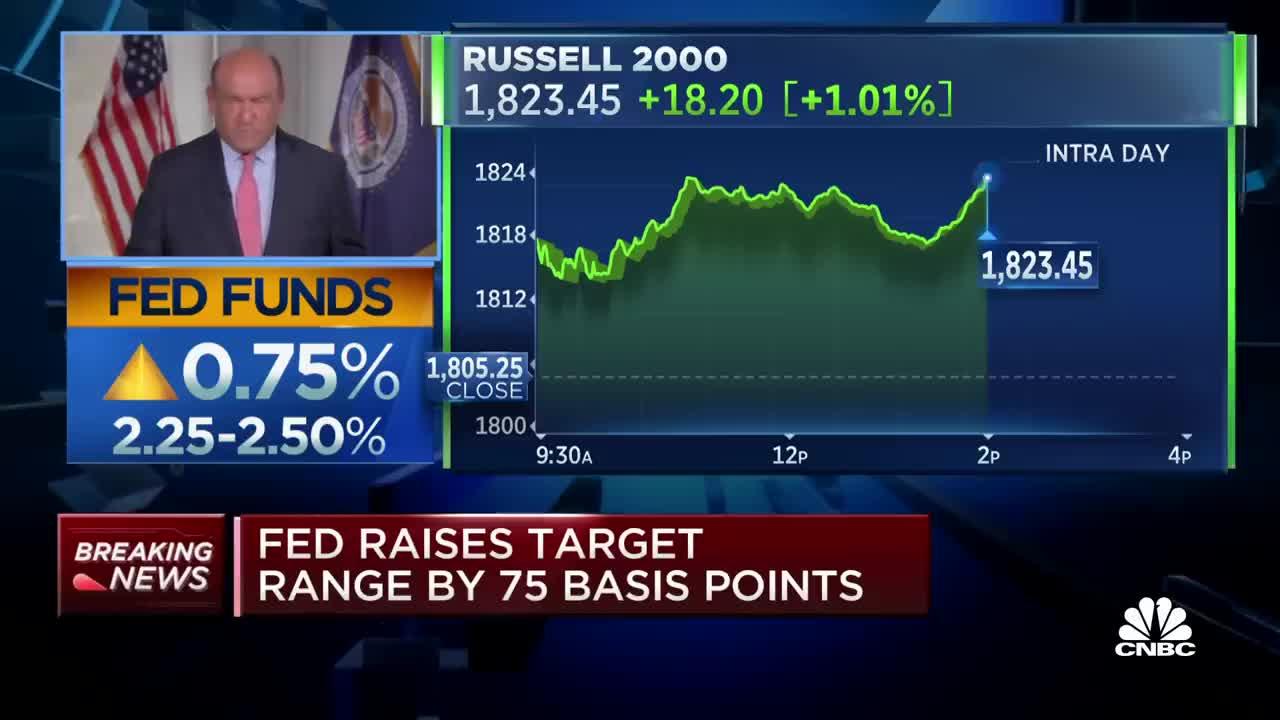Federal Reserve raises rates by 75 basis points as it ramps up fight against inflation