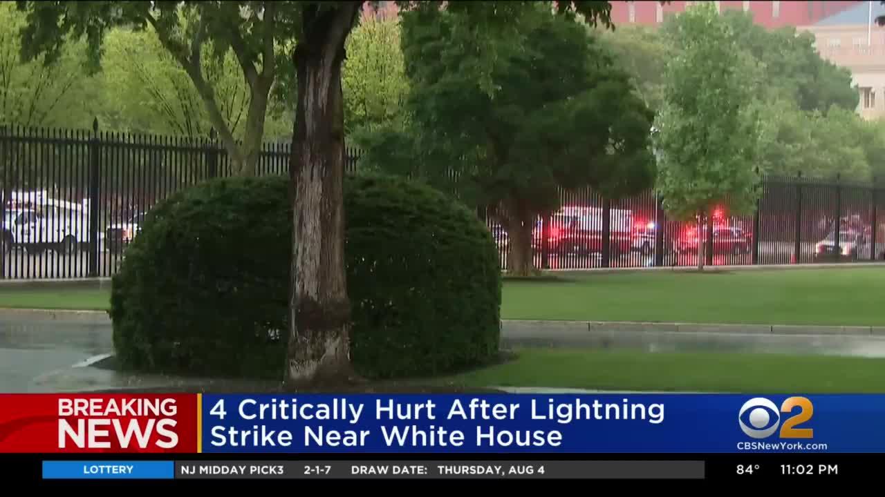 4 critically hurt after lightning strike near White House