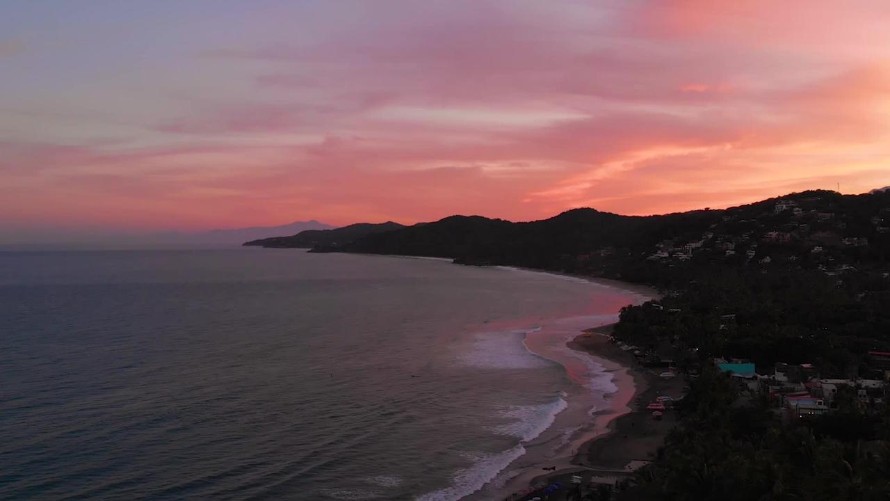Sunrise on Sayulita Beach in Mexico