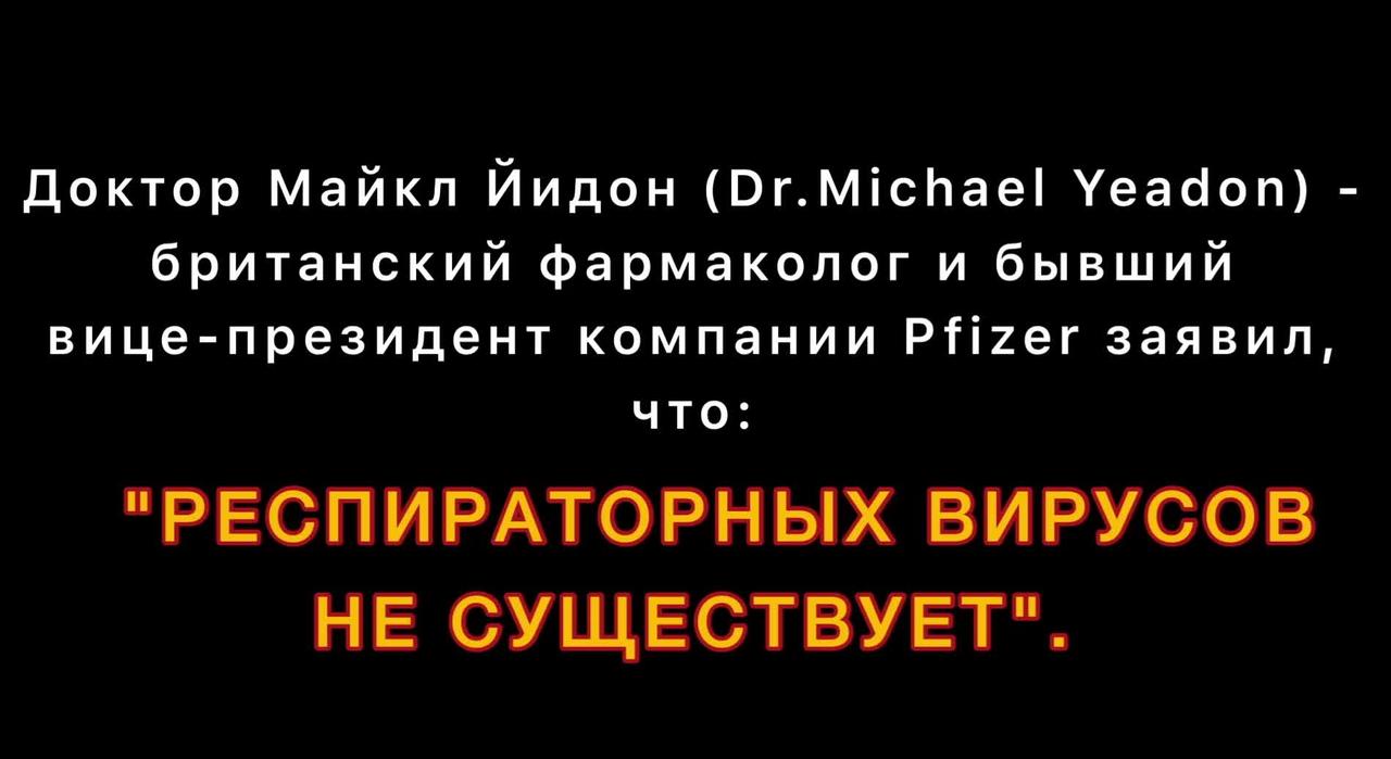 2022-08-08 Экс-вице-президент Pfizer Dr.Michael Yeadon. Респираторных вирусов не суще�